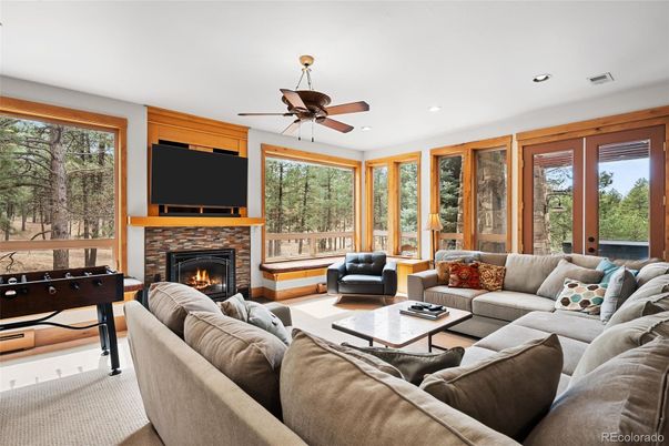 Fireplace, Interior, Living room, Recessed Lighting