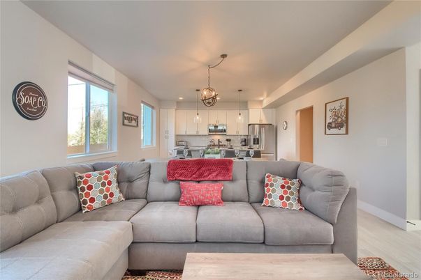 Interior, Kitchen, Living room, Pendant Lights, Recessed Lighting, Stainless Steel Appliances, Wood Texture Flooring