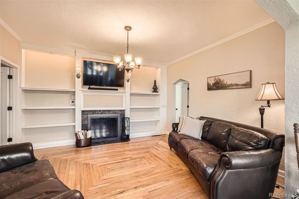 Chandelier, Fireplace, Interior, Living room, Wood Texture Flooring