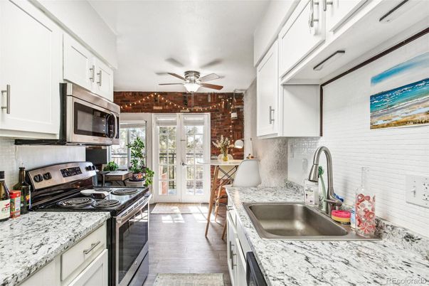 Interior, Kitchen, Stone Walls, Wood Texture Flooring