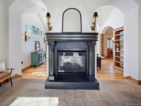 Fireplace, Interior, Wood Texture Flooring