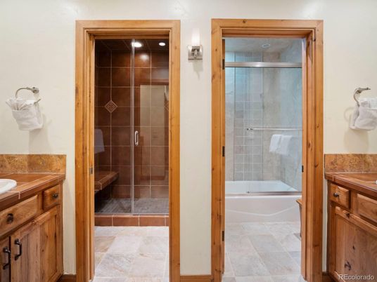 Bathroom, Glass Shower, Interior, Recessed Lighting, Tile Countertops