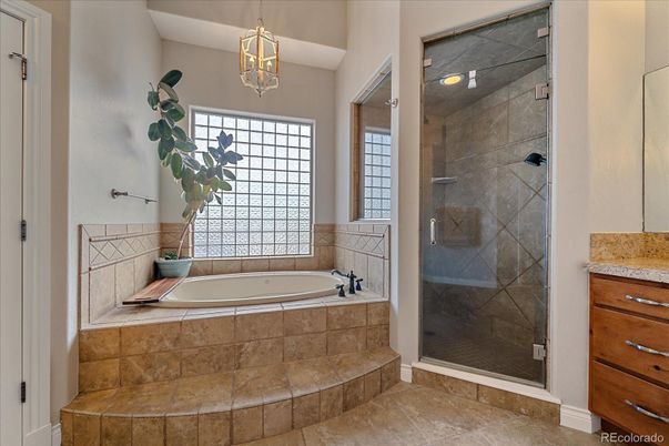 Bathroom, Glass Shower, Interior, Pendant Lights