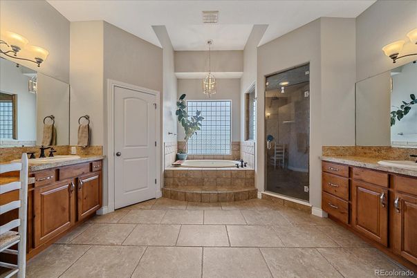 Bathroom, Glass Shower, Interior, Pendant Lights