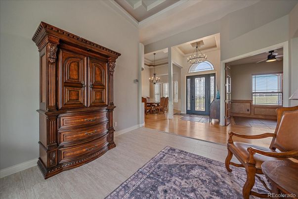 Chandelier, Dining room, Interior, Wood Texture Flooring