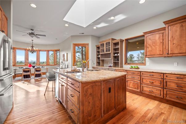 Chandelier, Dining room, Interior, Kitchen, Recessed Lighting, Wood Texture Flooring