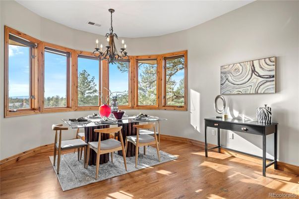 Chandelier, Dining room, Interior, Wood Texture Flooring
