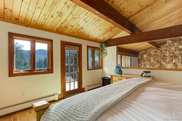 Bedroom, Interior, Stone Walls, Wooden Beams, Wooden Ceilings, Wood Texture Flooring