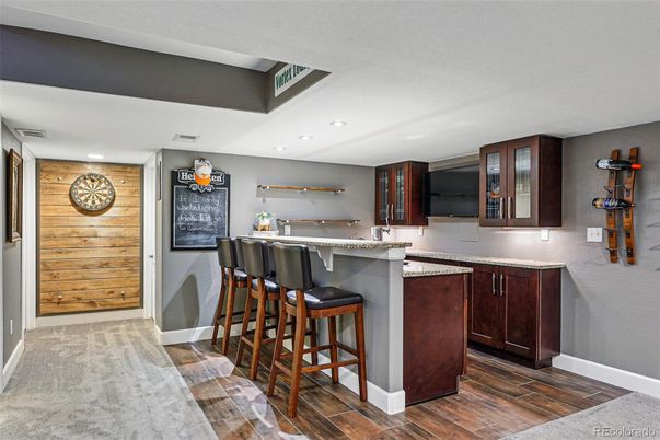 Interior, Recessed Lighting, Wood Texture Flooring, Wooden Walls