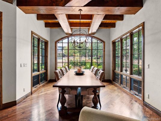 Dining room, Interior, Wooden Beams, Wood Texture Flooring