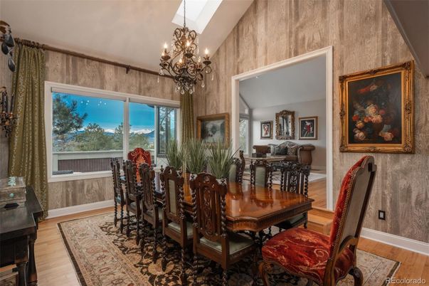 Chandelier, Dining room, Interior, Wood Texture Flooring
