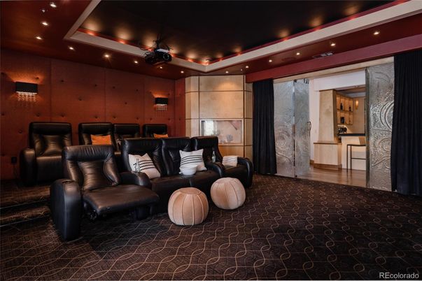 Home Theatre Room, Interior, Projection Screen, Recessed Lighting, Theatre Room