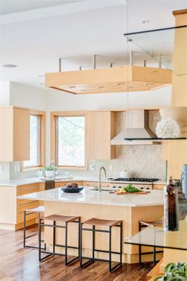 Interior, Kitchen, Stainless Steel Appliances, Wood Texture Flooring