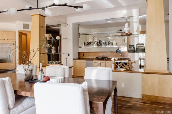 Dining room, Interior, Wood Texture Flooring