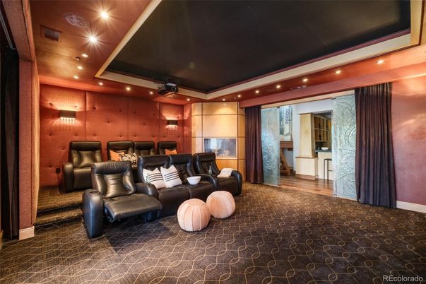 Home Theatre Room, Interior, Projection Screen, Recessed Lighting, Theatre Room