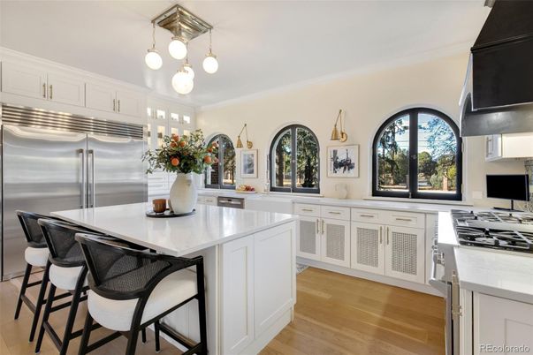 Interior, Kitchen, Pendant Lights, Stainless Steel Appliances, Wood Texture Flooring