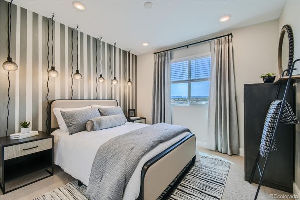 Bedroom, Interior, Pendant Lights, Recessed Lighting