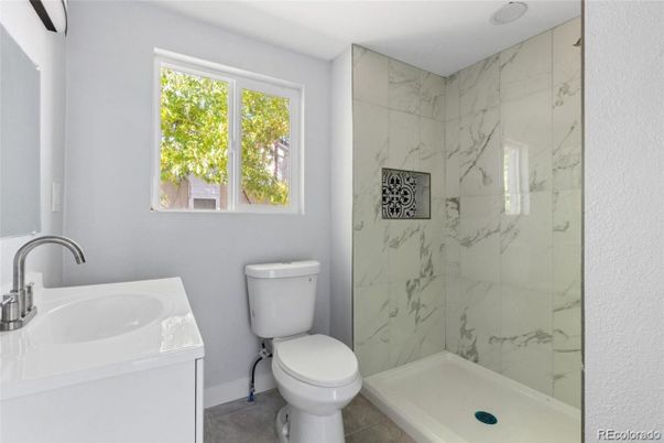 Bathroom, Glass Shower, Interior, Marble Walls