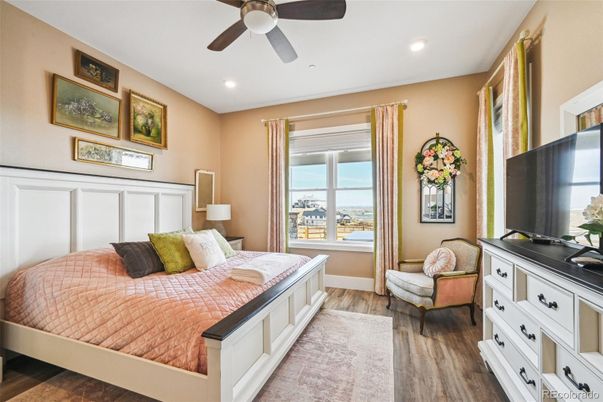 Bedroom, Interior, Recessed Lighting, Water, Wood Texture Flooring