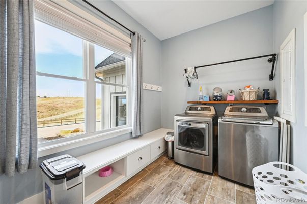 Interior, Washer, Wood Texture Flooring