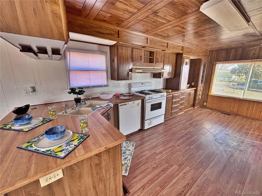 Interior, Kitchen, Pendant Lights, Wooden Ceilings, Wood Texture Flooring, Wooden Walls