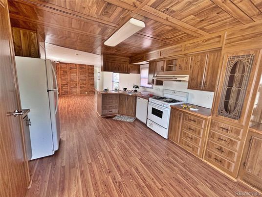 Interior, Kitchen, Wooden Ceilings, Wood Texture Flooring