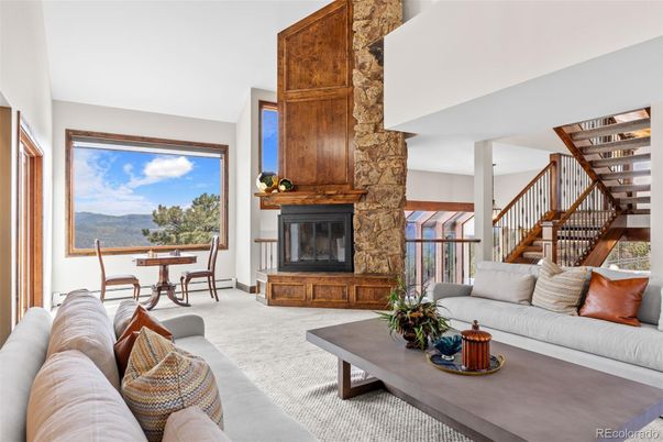 Dining room, Fireplace, Interior, Living room