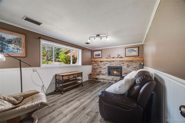 Fireplace, Interior, Wood Texture Flooring