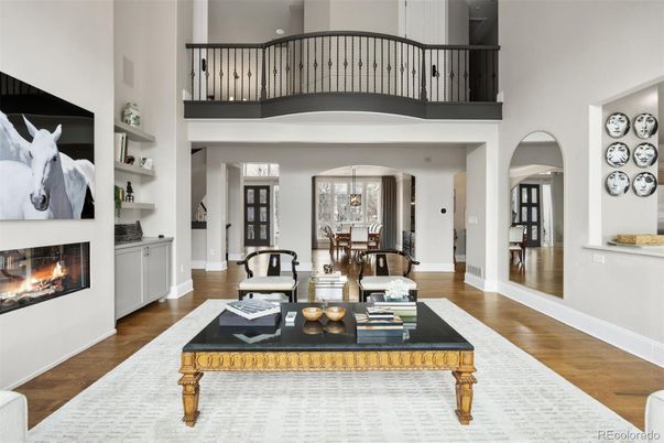 Chandelier, Dining room, Fireplace, Interior, Living room, Wood Texture Flooring