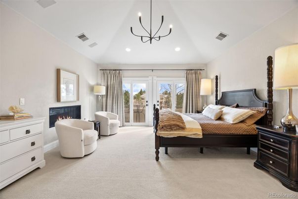 Bedroom, Chandelier, Fireplace, Interior, Recessed Lighting