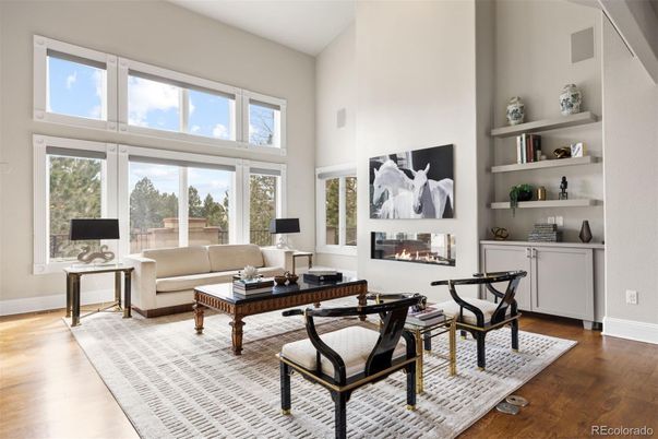 Fireplace, Home Office, Interior, Living room, Wood Texture Flooring