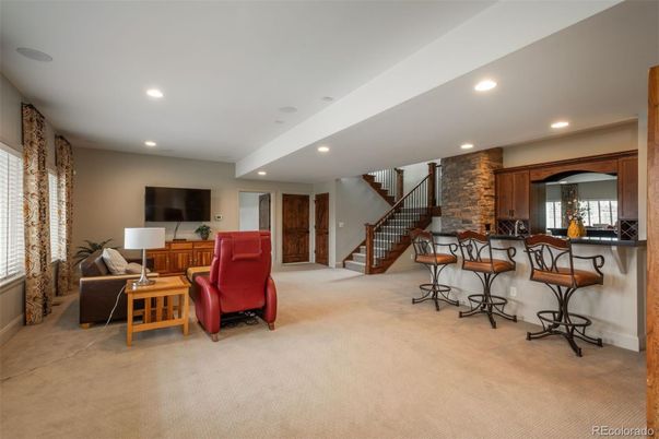 Interior, Living room, Recessed Lighting, Stone Walls