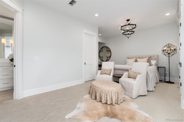 Bedroom, Chandelier, Interior, Recessed Lighting