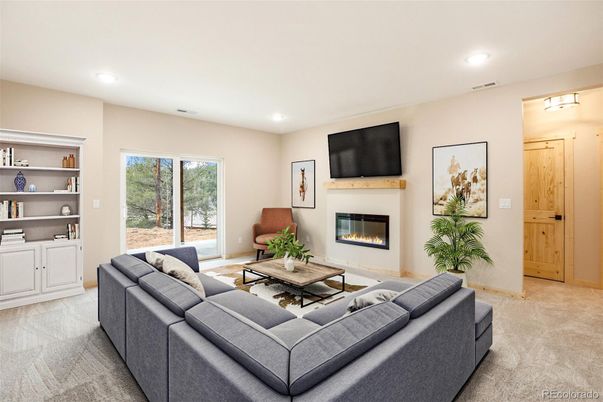 Fireplace, Interior, Living room, Recessed Lighting