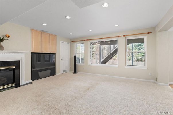 Empty room, Fireplace, Interior, Recessed Lighting