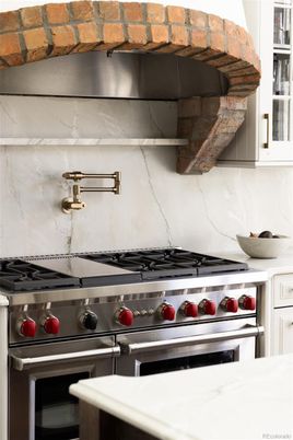 Interior, Kitchen, Marble Walls, Stainless Steel Appliances