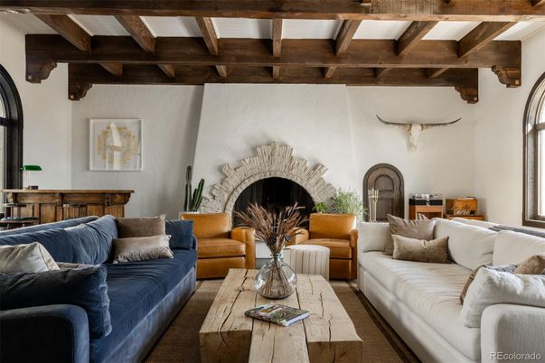 Fireplace, Interior, Living room, Wooden Beams