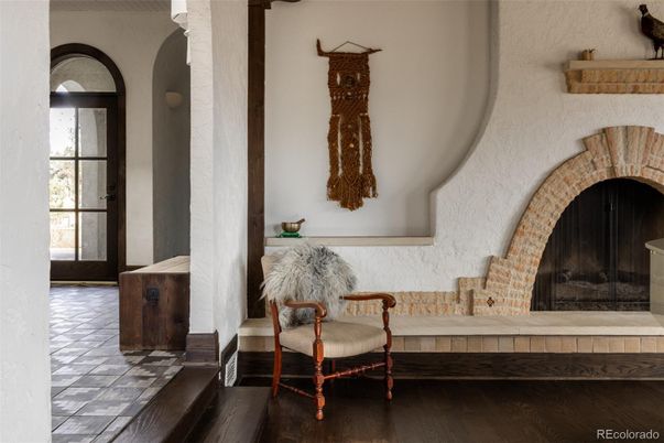 Fireplace, Interior, Wood Texture Flooring