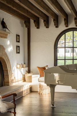 Interior, Piano, Wooden Beams, Wood Texture Flooring