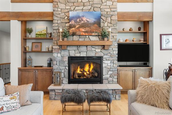 Fireplace, Interior, Stone Walls, Wood Texture Flooring