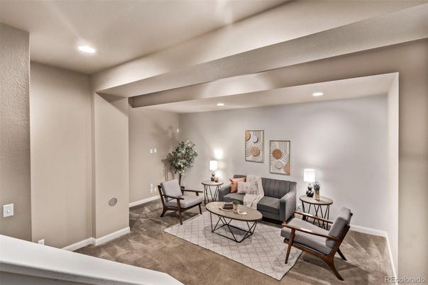 Interior, Living room, Recessed Lighting
