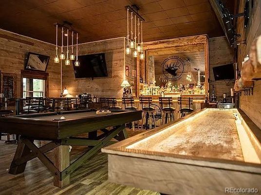 Interior, Pendant Lights, Stone Walls, Wood Texture Flooring, Wooden Walls