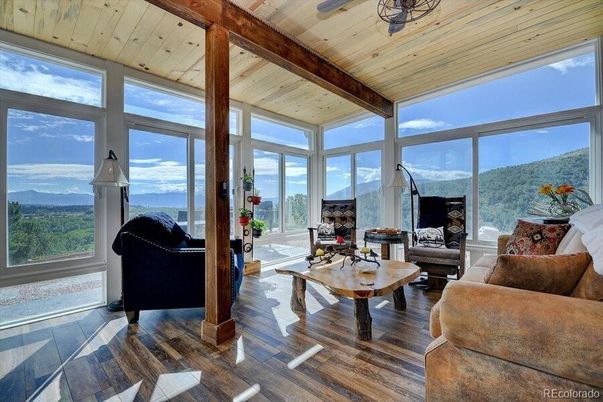 Interior, Living room, Piano, Sun Room, Wooden Beams, Wooden Ceilings, Wood Texture Flooring