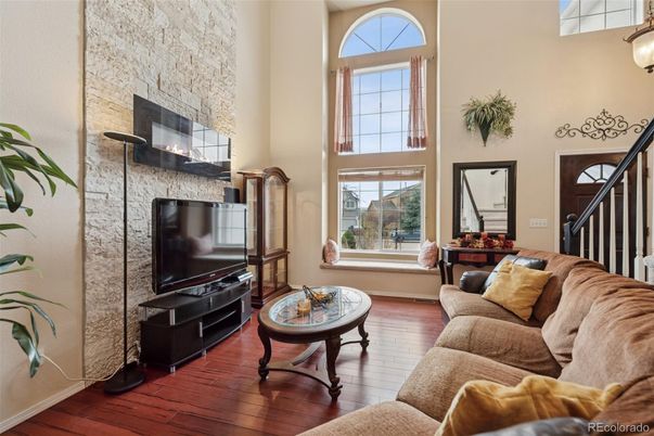 Fireplace, Interior, Living room, Stone Walls, Wood Texture Flooring