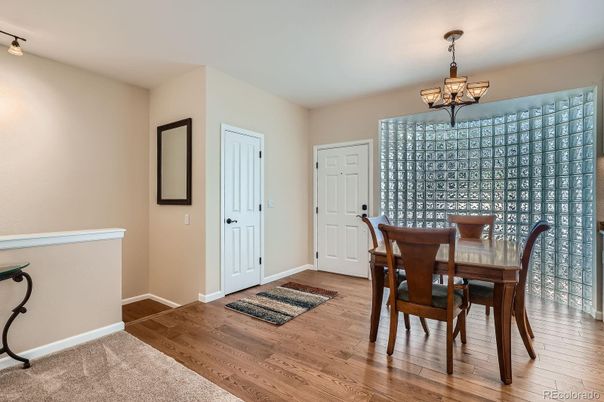 Chandelier, Dining room, Interior, Wood Texture Flooring