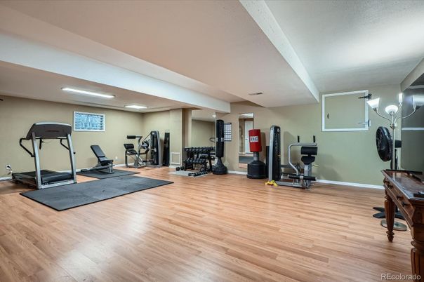 Fitness Equipment, Interior, Wood Texture Flooring