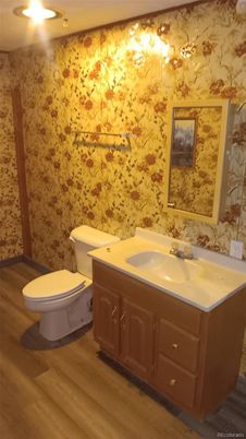 Bathroom, Interior, Recessed Lighting, Wood Texture Flooring