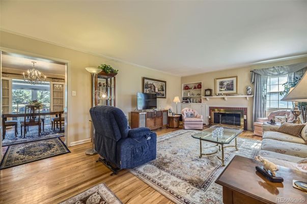 Chandelier, Dining room, Fireplace, Interior, Living room, Wood Texture Flooring