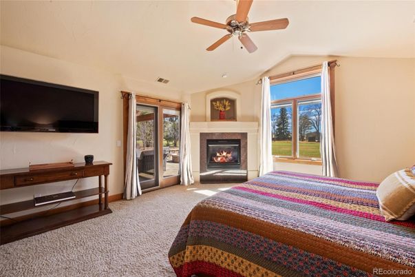 Bedroom, Fireplace, Interior