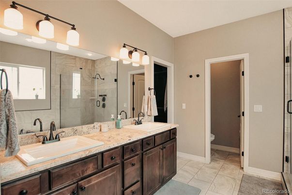 Bathroom, Dual Sink Vanities, Glass Shower, Interior